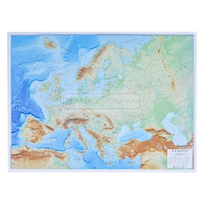 Europa mapa 3D fizyczna - mapa plastyczna (trójwymiarowa)