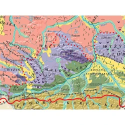 MAPA Geomorfologia Polski - typy rzeźby i ich pochodzenie - mapa ścienna 