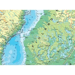 Kraje basenu Morza Bałtyckiego - mapa fizyczna
