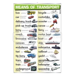 Means of transport - plansza - język angielski