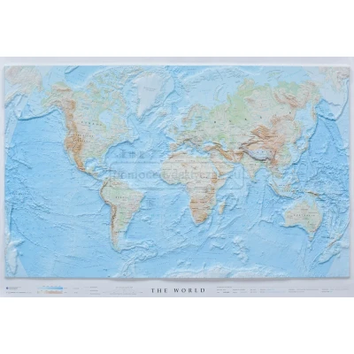 Świat - mapa 3D - mapa plastyczna (trójwymiarowa)