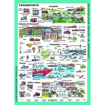 Transport - plansza dwustronna DUO - język hiszpański