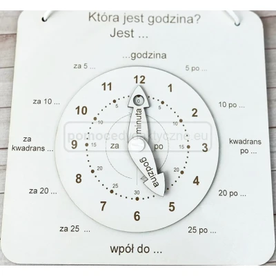 Zegar do nauki czasu, 24cm