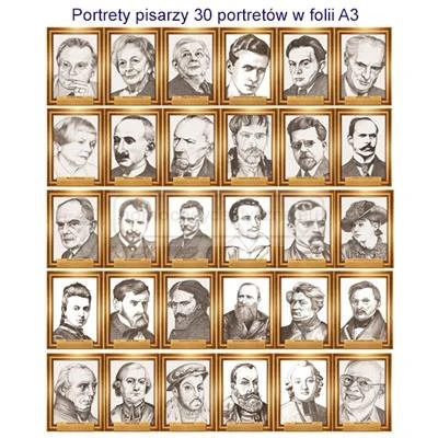 Portrety pisarzy A3 – zestaw 30 szt. - antyrama