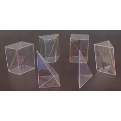 BRYŁY geometryczne, wielościany nieregularne, ukośne, 6szt.