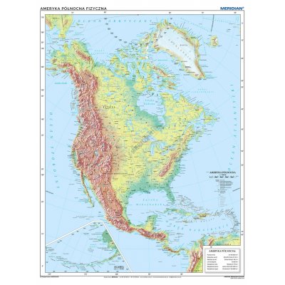 Ameryka Północna – ścienna mapa fizyczna