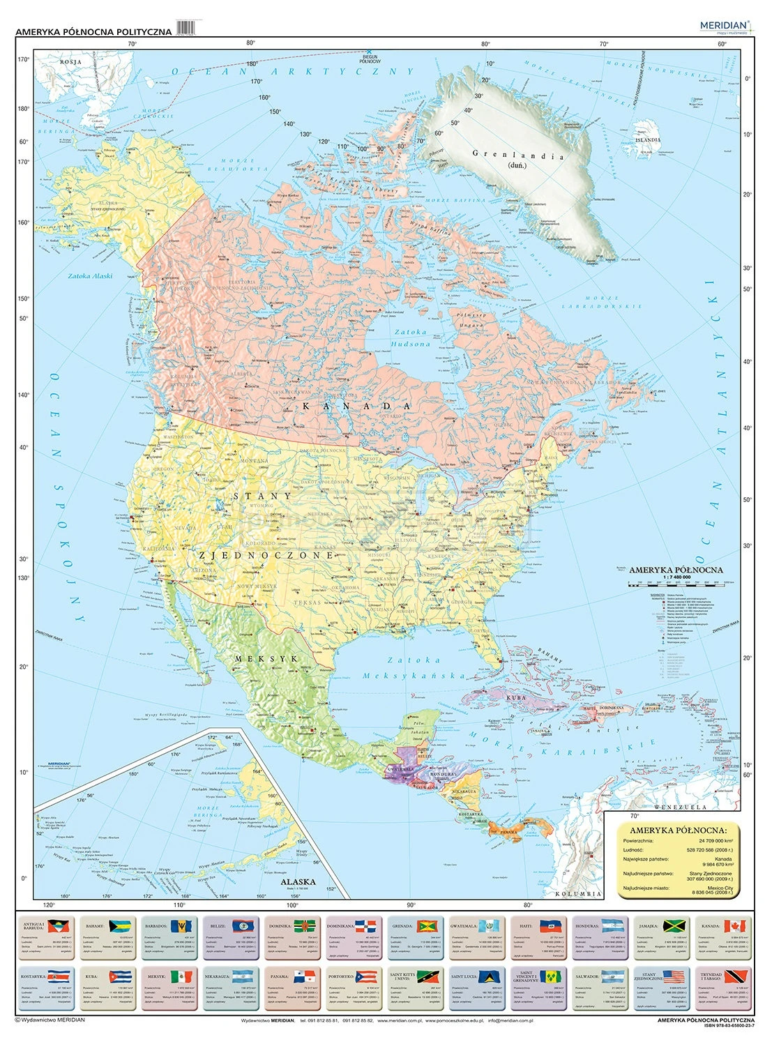 Ameryka Północna - mapa polityczna