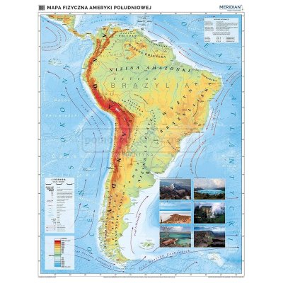 Ameryka Południowa - ścienna mapa fizyczna
