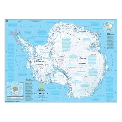 Antarktyda - fizyczna – mapa ścienna 