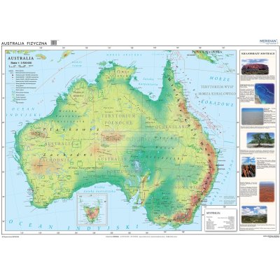 Australia - ścienna  mapa fizyczna 