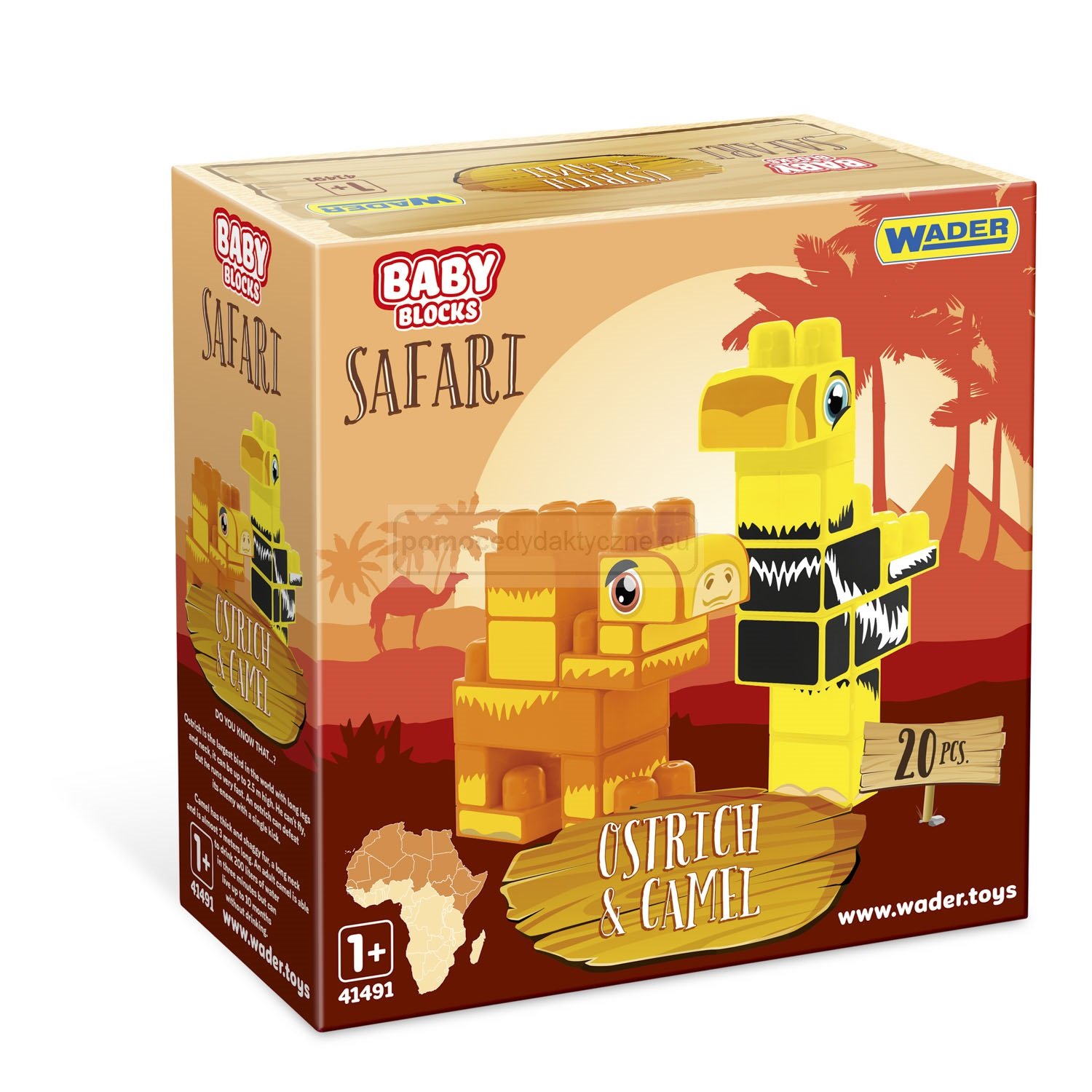 Baby Blocks Safari klocki struś i wielbłąd
