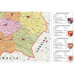 DUO Mapa administracyjna Polski / Polska fizyczna z elementami ekologii - dwustronna mapa ścienna 