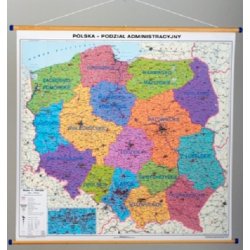 DUO Mapa fizyczna, administracyjna Polski - 100 x 100 cm.