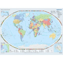 DUO Świat polityczny / mapa konturowa ćwiczeniowa (2021) - mapa ścienna dwustronna 