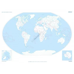 DUO Świat polityczny / mapa konturowa ćwiczeniowa (2021) - mapa ścienna dwustronna 