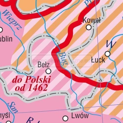 DWUSTRONNA MAPA ŚCIENNA HISTORYCZNA – POLSKA I LITWA 1370-1505 / UNIE POLSKI Z LITWĄ