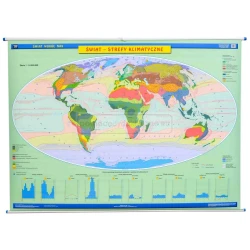 Dwustronna mapa ścienna Świata - Krajobrazy / Strefy klimatyczne