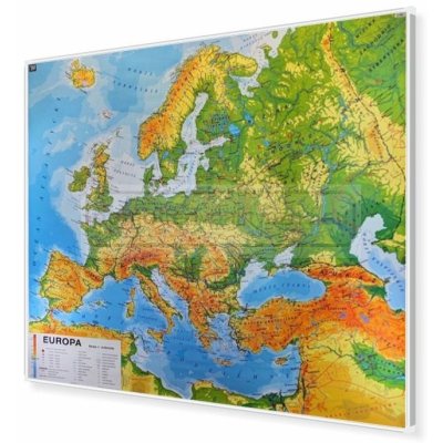 Europa fizyczna 180x150cm. Mapa magnetyczna.