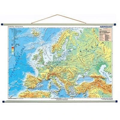 Europa fizyczna z elementami ekologii 100 x70 cm - mapa ścienna