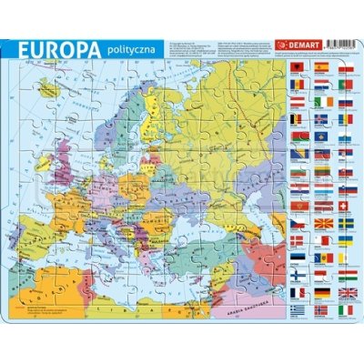 Europa - mapa polityczna - puzzle ramkowe
