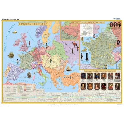 Europa w latach 1789-95 / Francja w okresie rewolucji - mapa ścienna