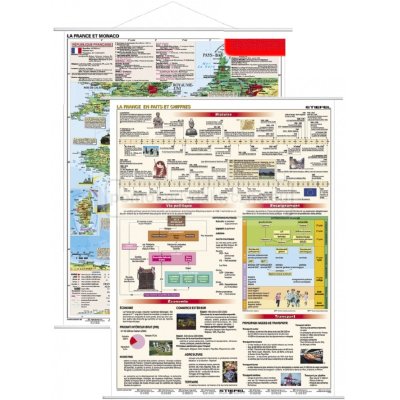 Fakty o Francji - plansza, mapa dwustronna 2 w 1 - język francuski