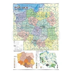 Geografia – Mapy Polski i kontynentów, 11 sztuk – zestaw plansz