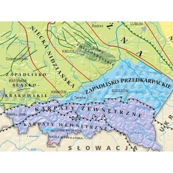 MAPA Geologia Polski tektonika i stratygrafia - mapa ścienna 