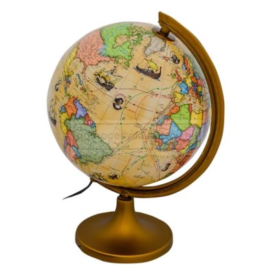 Globus 250 trasami odkrywców podświetlany z opisem