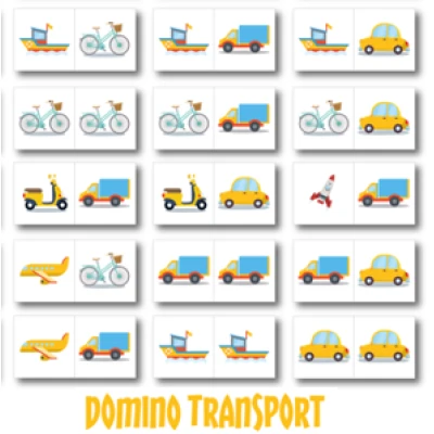 Gra Domino XXL - transport, 28 elementów, 18x36cm