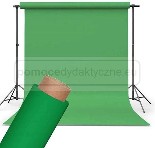 Green Screen - zielone tło fotograficzne 1,35x5m ze statywem