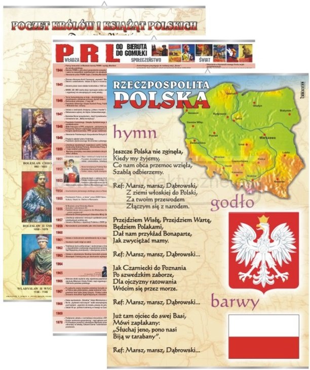 HISTORIA - historia i kultura Polski - 17 sztuk, zestaw plansz