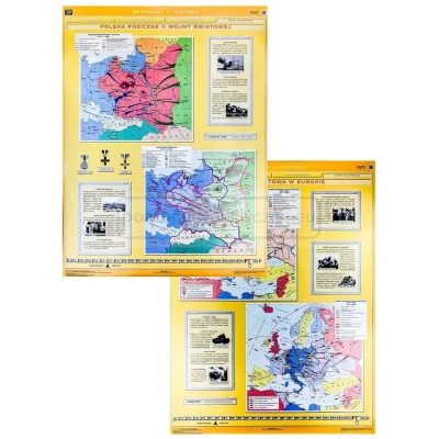 II wojna światowa w Europie / Polska podczas II wojny światowej - dwustronna mapa ścienna
