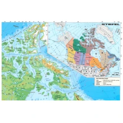 Kanada – mapa fizyczna - jednostronna