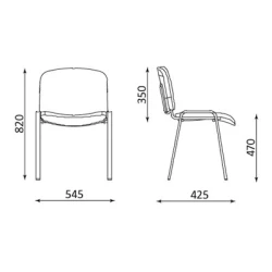 krzesło ISO CHROME, tapicerowane