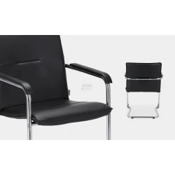 krzesło RUMBA chrome, czarny skaj