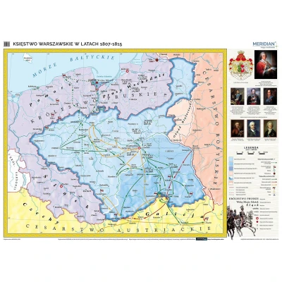 Księstwo Warszawskie (1807-1815) - mapa ścienna