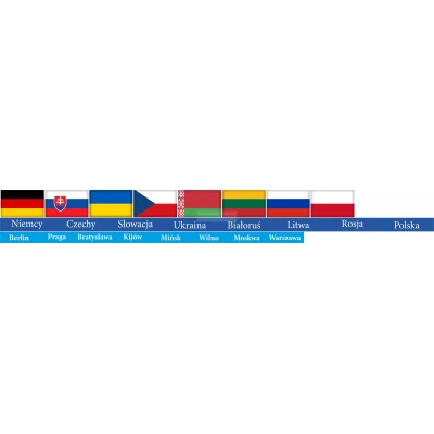 Magnetyczne etykiety – Sąsiedzi Polski, stolice, flagi
