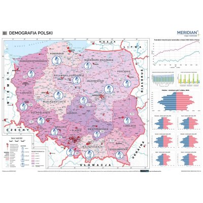 Mapa Demografia Polski (2022) – mapa ścienna