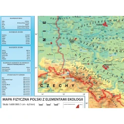 Mapa fizyczna Polski z elementami ekologii - mapa ścienna 