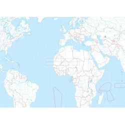 Mapa konturowa świata - mapa ścienna 