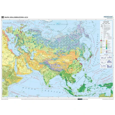 Mapa krajobrazowa Azji - mapa ścienna