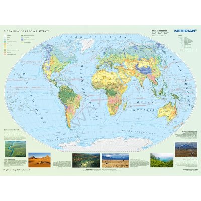 Mapa krajobrazowa świata - mapa ścienna 