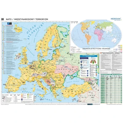 Mapa NATO / Międzynarodowy terroryzm (2024) - mapa ścienna