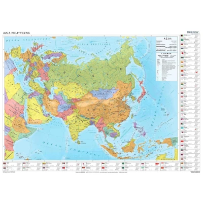 Mapa polityczna Azji - mapa ścienna 