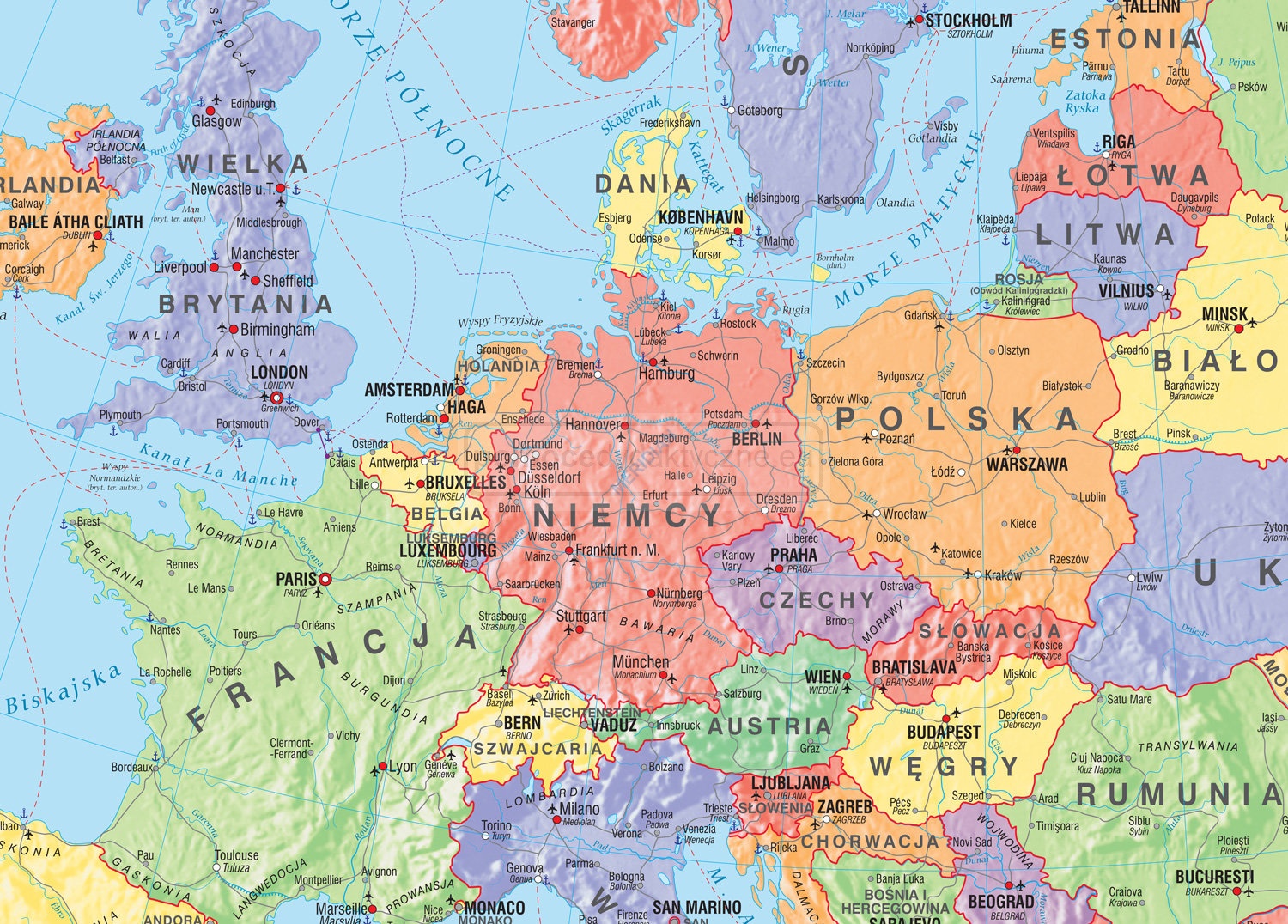 Mapa Europy Ze Stolicami Test Mapa polityczna Europy/ Stan na 2021/ - mapa ścienna