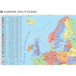 Mapa polityczna Europy /Stan na 2023/ - naklejka ścienna