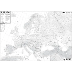 MAPA ŚCIENNA EUROPY – FIZYCZNA / KONTUROWA 1:3 300 000