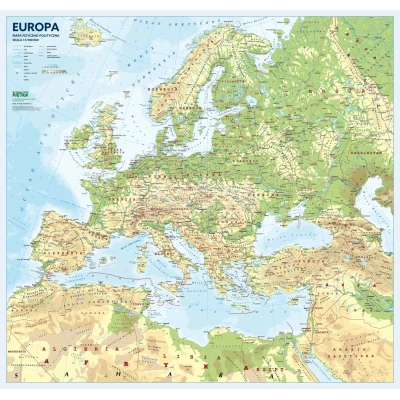 MAPA ŚCIENNA EUROPY – FIZYCZNO-POLITYCZNA 1:5 900 000