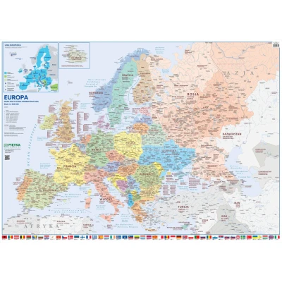 MAPA ŚCIENNA EUROPY – POLITYCZNO-ADMINISTRACYJNA 1:4 500 000
